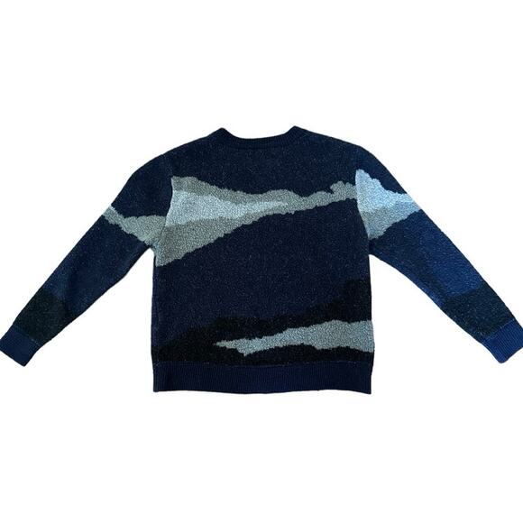 OAK + FORT Intarsia oversized sweater in blue & gray size XS - Picture 5 of 12